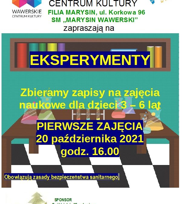 Zapraszamy na warsztaty naukowe dla dzieci w wieku 3-6 lat!